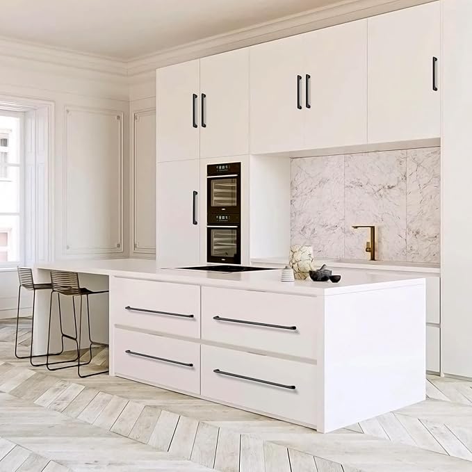 10 Pack 11.3 Inch(288mm) Hole Center Matte Black Modern Drawer Pulls Timeless Cabinet Pull Handle Vanity Pull Handle Classic Kitchen Cabinet Hardware, Screws Included, M-Black(11.3x10)