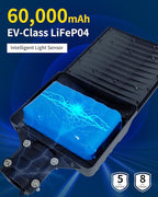 Ofuray OL-18000W Solar Street Lights Outdoor,60,000Mah High Power Solar Security Flood Lights Parking Lot Lights Commercial Dusk to Dawn,IP67 6500k Led with Remote for Street,Court,Barn