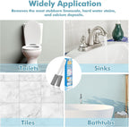 2 Pack Pumice Stone for Toilet Cleaning with Extra Long Handle, Premium Pumice Stone Toilet Brush, Hard Water Stain Remover Effectively Removes Stubborn Limescale.