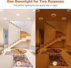 ZYC Canless LED Recessed Lighting 6 Inch 6 Pack 5CCT Ultra-Thin Recessed Downlight Lights with Night Light Mode, 12W 1100LM Dimmable Retrofit Wafer Recessed Ceiling Light, 1800K to 5000K ETL&FCC