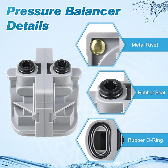Dreyoo 2 Pieces Pressure Balancing Cartridge and Valve Stem Assembly, Compatible with 971-2500 and 974-2910, Compatible with Pfister 0X8/JX8/VB8/JV8 Deep Casting Valve, for Single Handle Tub/Shower