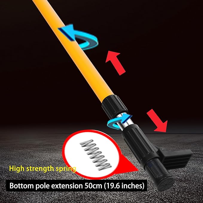 13.8 Ft/4.2 M Laser Level Pole, Multi functional fine-tuning gimbal, 1/4adapter, 5/8 "-11 nut for rotary and linear lasers