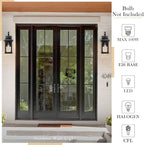 zeyu Outdoor Porch Light Wall Light Fixture, 15 Inch Exterior Wall Lighting for House, Die-Cast Aluminum with Seeded Glass, Black Finish, ZD100B BK