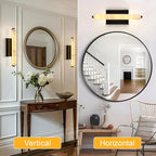 Alabaster Wall Sconces, 15in Black Alabaster Sconce, Modern Spanish Natural Marble Sconces Lights, Rectangle Sconces for Bathroom Vanity Bedroom Living Room Staircases Hallway