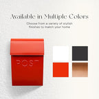 NACH Mailboxes for Outside Wall Mount, 15 x 10 x 4 inches, Red Wall Mounted Mailbox and Newspaper Holder, Waterproof Mailbox for Door - The Milano Mailbox