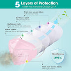 LEMENT KN95 Face Masks,100 Pack Breathable Cup Dust Disposable Masks For Adults,Pink