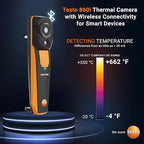 testo 860i Wireless Thermal Imaging Camera for iPhone & Android - Thermal Imager with USB-C Cable - Handheld Infrared Camera 256 x 192 Resolution & -4 to +662 °F Measurement Range