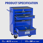 5 Drawers Rolling Tool Box on Wheels, Multifunctional Tool Chest Cabinet with Lock, Drawers Rolling Tool Cart Trolley Organizer Tool Storage Case for Warehouse,Garage,Workshop (Blue)