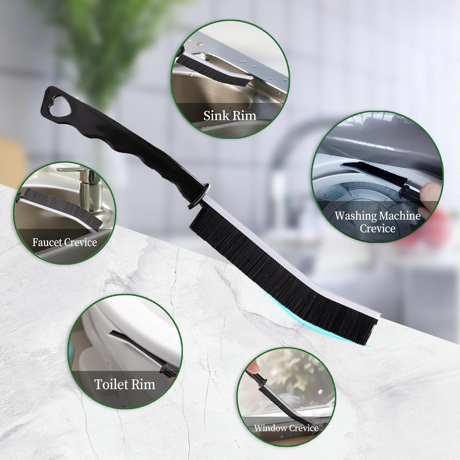 2 Pcs Crevice Cleaning Brush Hard Bristle Gap Brush Multifunctional for Bathroom Household Kitchen Tiles Window Crevice Cleaning Tool (Style 1)