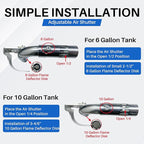 OEM 91638 Main Burner Tube for Atwood/Dometic RV Water Heaters 6 & 10 Gallon Tank, Adjustable Replacement Part with Replaceable Flame Deflector Disk