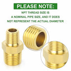TAISHER 15PCS Brass Pipe Fitting, Reducer Adapter, Hex Nipple, 1/4-Inch Male Pipe x 1/8-Inch Male Pipe