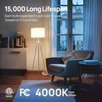 Linkind A19 LED Light Bulbs, 60W Equivalent Dimmable Light Bulbs, 4000K Cool White, 9W 840 Lumens LED Bulbs, E26 Standard Base 120V, Lighting for Bedroom Living Room Home Office, 6 Packs