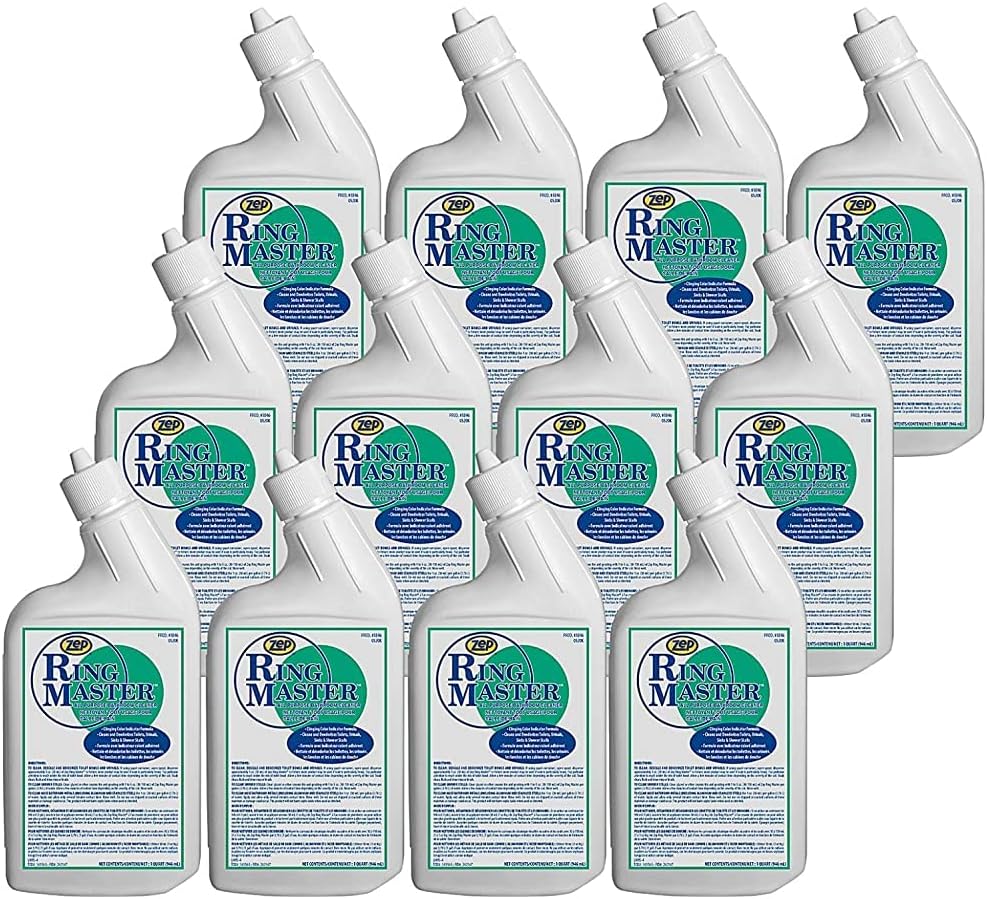 Zep Ring Master All-Purpose Bathroom Cleaner - 32 Ounce (Case of 12) 184611 - The Best No Scrub Cleaner for Your Shower, Toilet Bowl, And Urinals to Deodorize, Clean and Descale