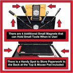 The OmniShelf Magnetic Portable Workstation + Toolbox, Computer & Laptop Stand, Multimeter Case, Utility Shelf w/ 40 lb Capacity, Hands Free Workstation Attaches to HVAC, Trucks & More (3 Count)