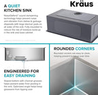 KRAUS Standart Pro 30 -inch Undermount Single Bowl 16 Gauge Stainless Steel Kitchen Sink, KHU100-30