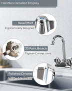 Commercial Faucet Handle Replacement Kit Outdoor Faucet Handles 0.43 Round Stem Hole Faucet Handle Sillcock Valve Stems for Industrial, Restaurant, Kitchen Faucet (Blue)