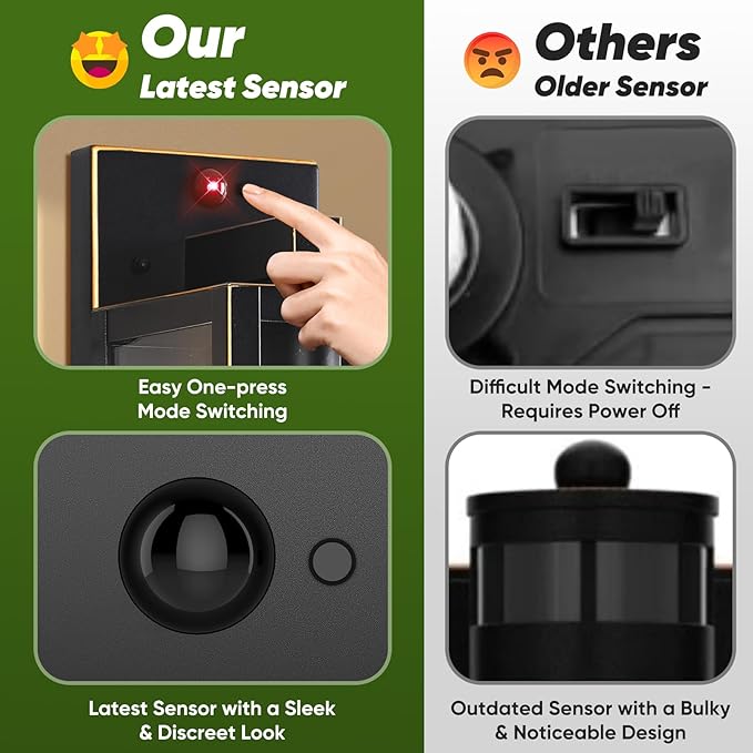 Upgraded Motion Sensor Outdoor Wall Light, 13” Dusk to Dawn Porch Light Outdoor Wall Sconce Lantern, 3 Lighting Modes Exterior Lighting Fixture Wall Mount, Outside Light for House Garage Patio, Bronze