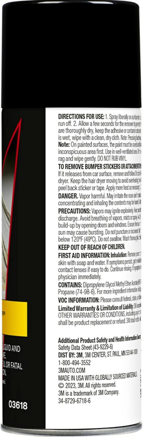 3M Adhesive Remover 12 oz (Pack of 6) – Low VOC, CARB Compliant, Fast-Acting Residue-Free Solvent Removes Adhesives, Stickers, Tape, Tar & Wax – Safe on Automotive Paint, Glass & Vinyl