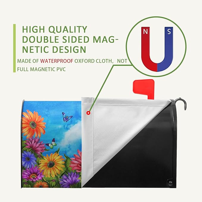 Personalized Custom Mailbox Covers Magnetic Large Size Add Photo Picture Family Name House Address Text Customized Mailbox Post Cover Pet Mailbox Wraps Decor Waterproof for Garden Yard 21x25.5 Inch