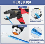 Sopoby Crimping Tool For Heat Shrink Connectors with 300PCS Marine Grade Heat Shrink Wire Connectors - Tinned Red Copper - Electrical Crimping Tool - AWG 22-10 Electrical Ring Fork Spade Splice