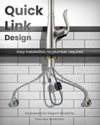 APPASO Brushed Nickel Kitchen Faucet, Single Handle Kitchen Faucet with Pull Down Sprayer, Stainless Steel High Arch, Neoperl Aerator, CUPC-Certified Pull-Out Hose, Water Supplies and Valve Core