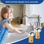 Hot and Cold Side Handle Stem Assembly, Brass Spindle Assembly Replacement Fit for All T&S Faucet Valve (Replace 002713-40 002714-40)