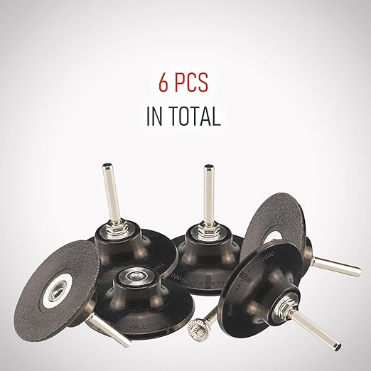 3 Inch Quick Change Disc Pad Holder, 6 Pcs Fast Lock Disc Holder, 1/4" Shank for Angle Die Grinder Attachments, Type R, for Polishing, Sanding and Surface Preparation
