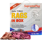 Premium Color Knit Cleaning Rags (10 lbs. Compressed Box) – Shop Rags Bulk for Workshops, Mechanics, Painters, and Home Use, Multipurpose Cotton T-Shirt Rags