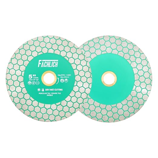 Diamond Tile Saw Blade 5" 125mm 2pcs Cutting Wheel for Cutting and Grinding Porcelain Ceramic Tile Marble Artificial Stone