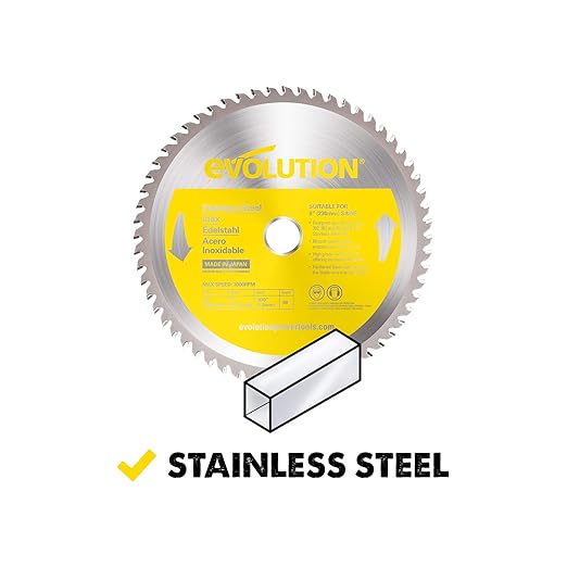 Evolution Power Tools 230BLADESS Stainless Steel Cutting Saw Blade, 9-Inch x 60-Tooth