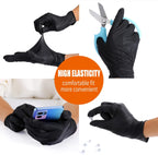 LW Concept - Black Vinyl Gloves, Disposable Non-Sterile Latex-Free Powder-Free Glove