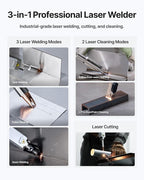 xTool MetalFab 1200w 3-in-1 Laser Welding Machine, Welding Cutting Cleaning Laser Welder, 8x Faster than TIG, Auto Wire Feeding with 108+ Presets, Welds Metal Stainless Steel, Aluminum Lazer Cutter