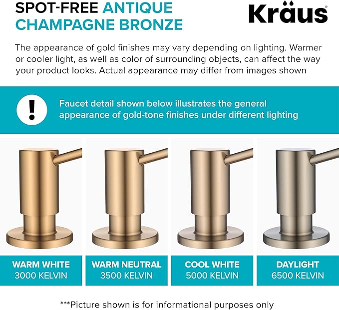 KRAUS Britt Commercial Style Spot Free Antiqued Champagne Bronze Pre-Rinse Kitchen Faucet with Deck Plate and Soap Dispenser, KPF-1690-KSD-53SFACB