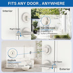 Amerdeco Front Door Lock Set with Double Cylinder Deadbolt, Exterior Entry Door Lever, Heavy Duty Entry Door Locksets for Left or Right Hand Exterior Door（Satin Nickel 2 Pack）