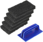 5 Pack Electric Cleaning Brush Pad Kitchen Bathroom Household Cleaning Pad Swimming Pool Wall Cleaning Brush Heavy Duty Griddle Scrubber Scouring Pad and 1 Pack Handle kit(Black)
