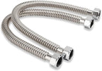 Stainless Steel Corrugated Water Heater Connector, 18-Inch,1” FIP* 1” hot and cold Corrugated Water flexible hose, Leak-Proof, 10-Year Warranty, 2-pack
