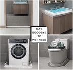 Silicone Wet Room Bathroom Floor Seal Screen Door Seal Strip Shower Dam Prevents Overflow of Water | Waterproof Self-Adhesive and Bendable Waterproof Strip for Wet and Dry Separation (White-80inch)