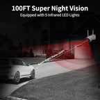 《130° Wide Angle & 2-Way Audio》Wireless Security Camera System Outdoor, WiFi Cameras Systems, Video Surveillance DVR Kits