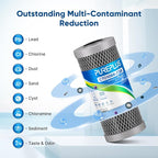 PUREPLUS 5 Micron 10" x 4.5" Whole House Activated Carbon Water Filter, Enhanced Lead Removal Carbon Replacement Cartridge, Compatible with GE GXWH40L, GXWH35F, BB10, FXHTC, FC15B, CTO10BB-CQB, 3PACK