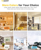 Ensenior 4 Pack 6 Inch LED Recessed Light, Dimmable, 3000K Warm White, 1200LM High Brightness, 12W 120V, Damp Rated, Ultra-Thin Canless Wafer Ceiling Light - ETL & FCC & IC