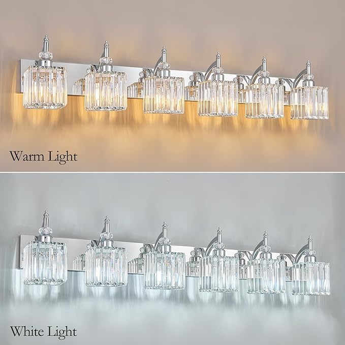 6 Light Bathroom Vanity Light Modern Chrome Vanity Light Fixtures Bathroom Light Fixtures Over Mirror Crystal Vanity Lighting Fixtures