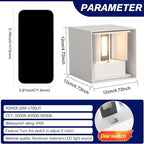 LED 20W Outdoor Wall Lights Exterior/Interior 3 Colors Adjustable Wall Sconce Up and Down Light Porch Lights IP65 Waterproof Exterior Wall Sconce Modern Outdoor Lighting Square Aluminum White