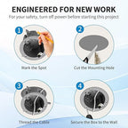 100 PK Round Old Work Electrical Box, 18 Cubic Inch Round Ceiling Electrical Box for Old Work, PVC, ETL Listed to UL514C and UL263, Fire Rated for Two Hours