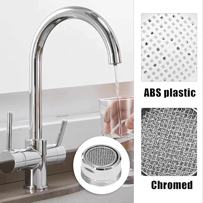 Litoexpe 51/64 Inch Faucet Aerator 4 PCS, Kitchen Sink Aerator Replacement Parts, Sink Faucet Male Thread Faucet Filter with Brass Shell and Gasket for Bathroom