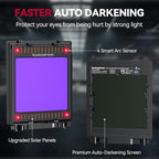 ARCCAPTAIN Auto Darkening Welding Helmet with Side View, 180° Panoramic View, 1/1/1/1 True Color Large Viewing Welding Hood with 4 Arc Sensor Solar Powered, Wide Shade 4/5-9/9-13, Woodcarving