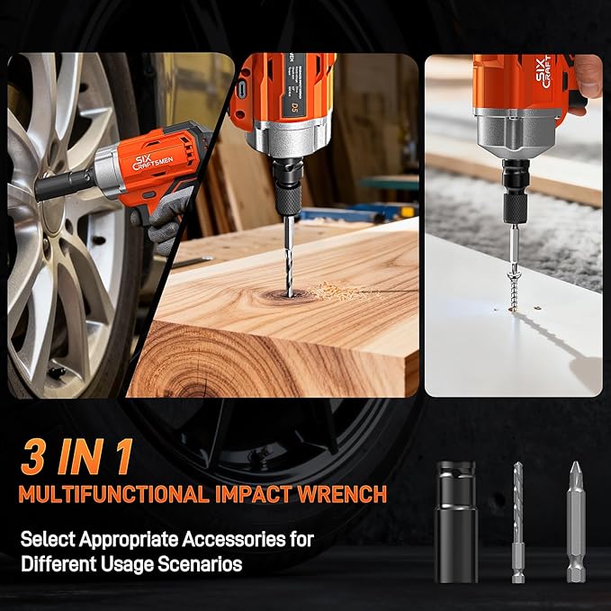 21V Cordless Impact Wrench, 1/2" Brushless Impact Driver Kit 516Ft-lbs (700N.m) with 2*4.0Ah Batteries,4 Sockets,10 Drill Bits,High Torque Electric Impact Gun for Car Tire Truck RV Mower