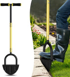 Lawn Edger Tool, Half Moon Tooth Edger with T-Grip Handle, 40-Inch Long Handled Sidewalk Grass Edger for Precise Lawn Edging and Land scaping