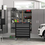 7-Drawer Rolling Tool Chest with Wheels, Tool Box with Locking System and Sliding Drawers, Heavy Duty Tool Box Organizer for Garage, Warehouse, Workshop (Black)