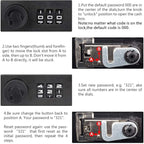 KYODOLED Locking Wall Mount Mailbox, Mail Boxes with Combination Lock for Outside, Security Drop Box with Code,12.4H x 8.54L x 3.35W Inches, Black