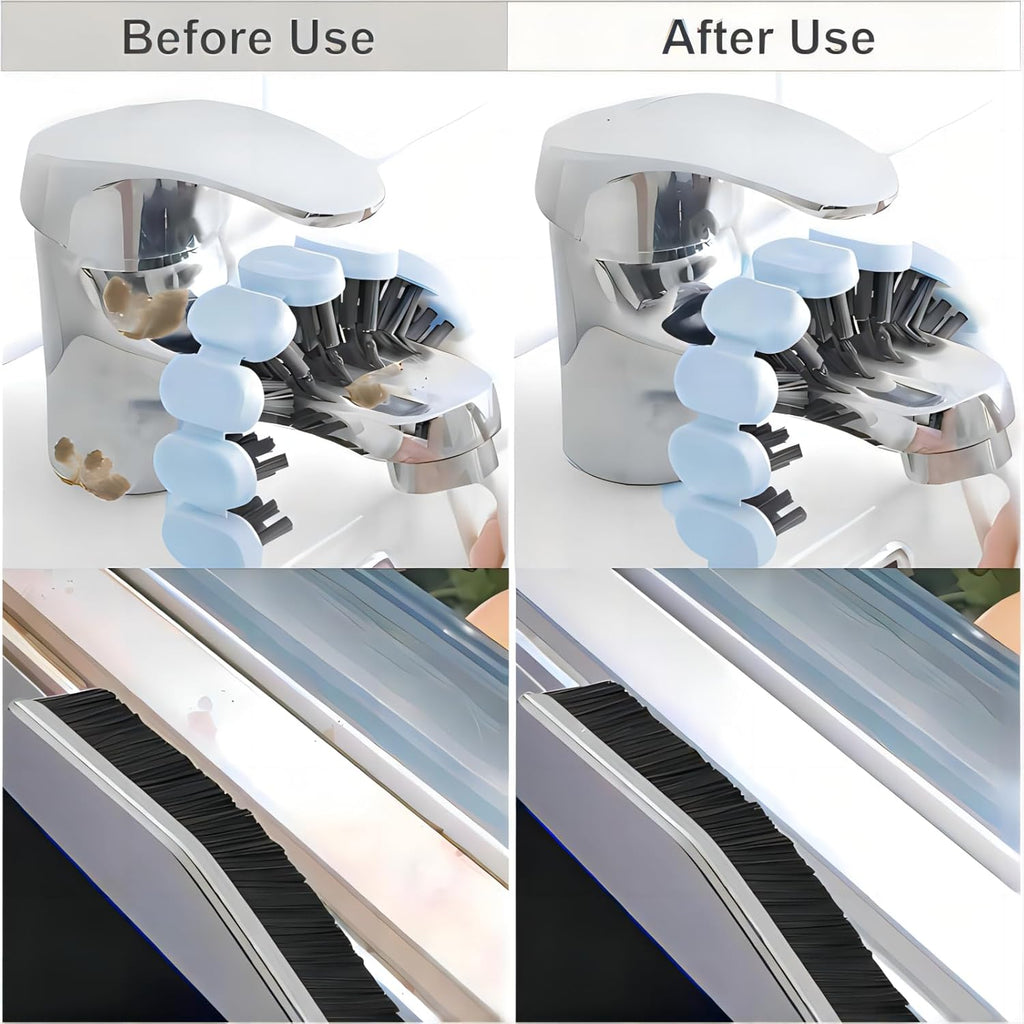 Crevice Cleaning Brush Hard Bristle Grout Brush Scrub Brush Toilet Brush Cleaning Tools Cleaning Supplies for Household Use Bathroom Kitchen 3 Pcs (Black&Blue)